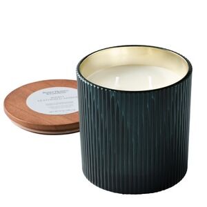 Better Homes & Gardens Warm Leathered Amber Scented 2-Wick Glass Jar Candle 12oz